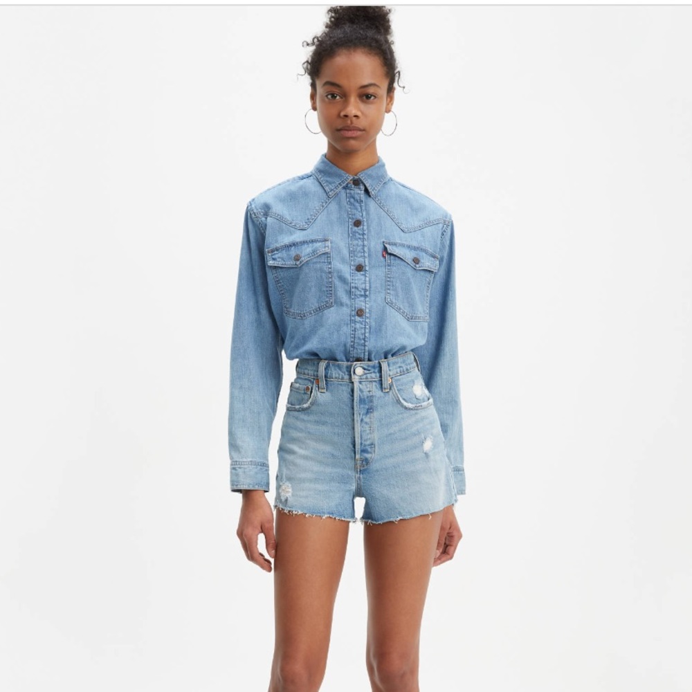 Levis ribcage shorts